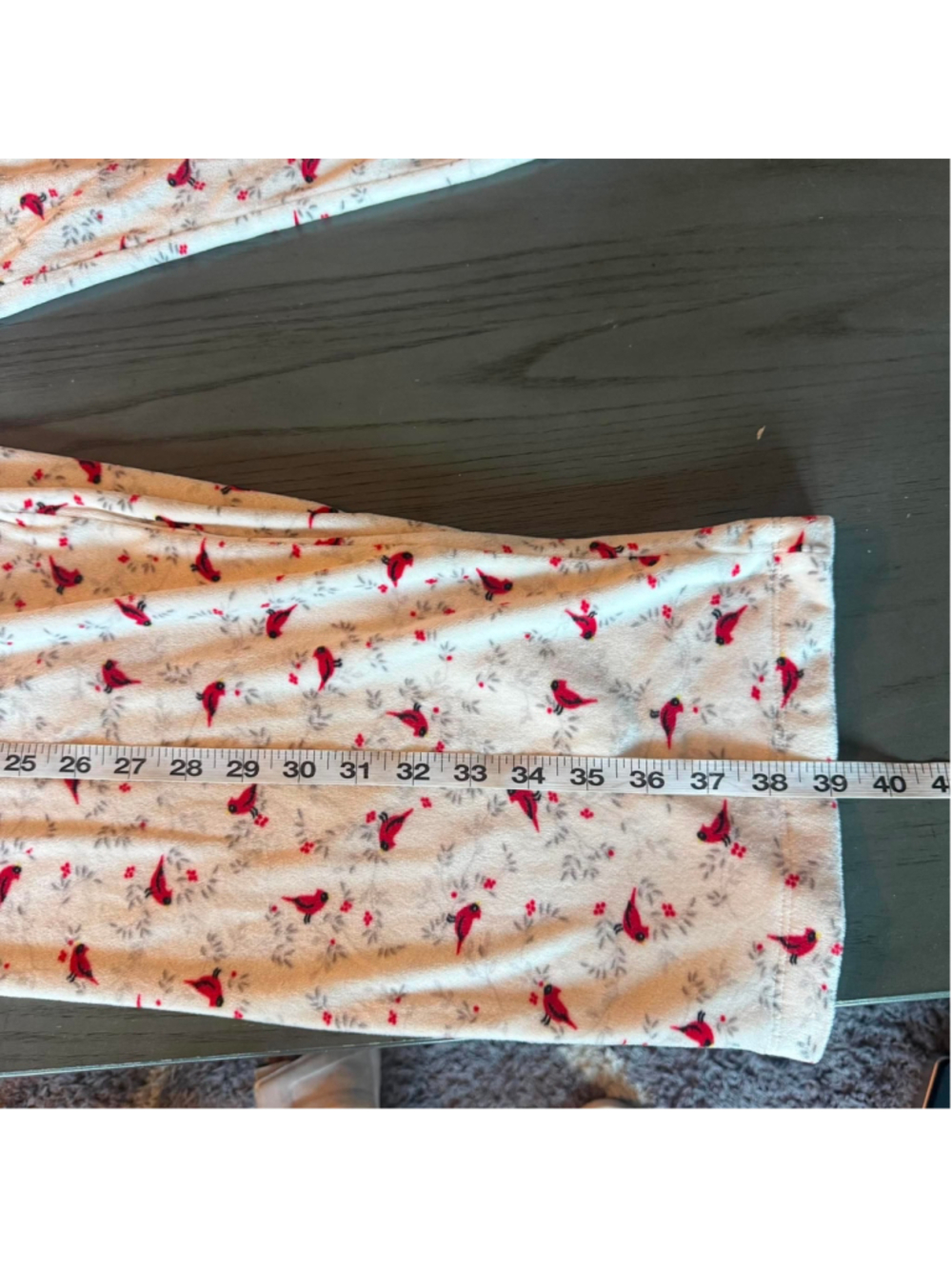 Women's Secret Treasures Pajama Pants L White Red Cardinal Print - Picture 5 of 8
